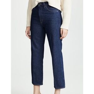 New Goldsign The Cropped A Jean High Rise Burn Denim Jeans NWT Size 28